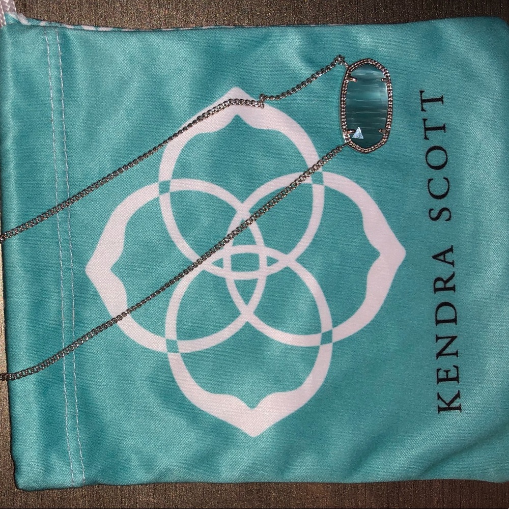 oversized pendant light blue KS necklace -